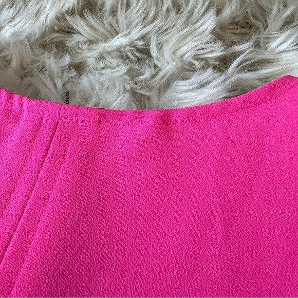 TRINA Turk Hot Pink Taliah Zipper Front Short Sleeve Dress - Picture 9 of 9